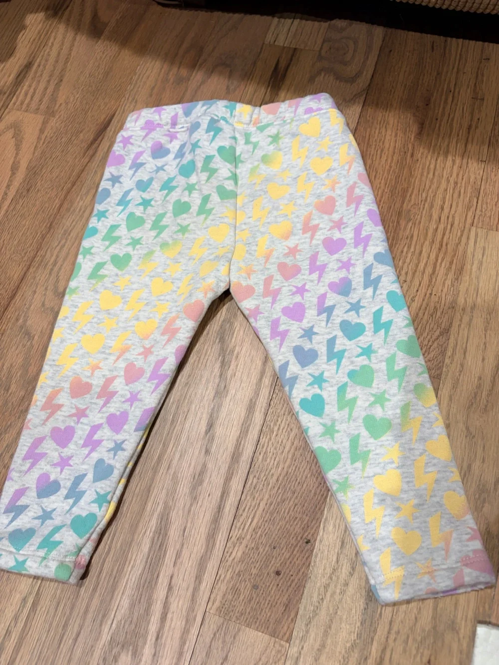 Gap toddler girl warm sweatpants with hearts, stars, and lightning bolts